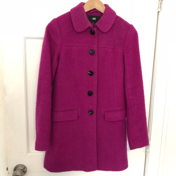 magenta wool coat